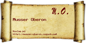 Musser Oberon névjegykártya